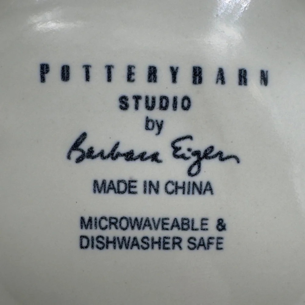Pottery Barn Studio Ivory by Barbara Eiger Large Pedestal Serving Bowl